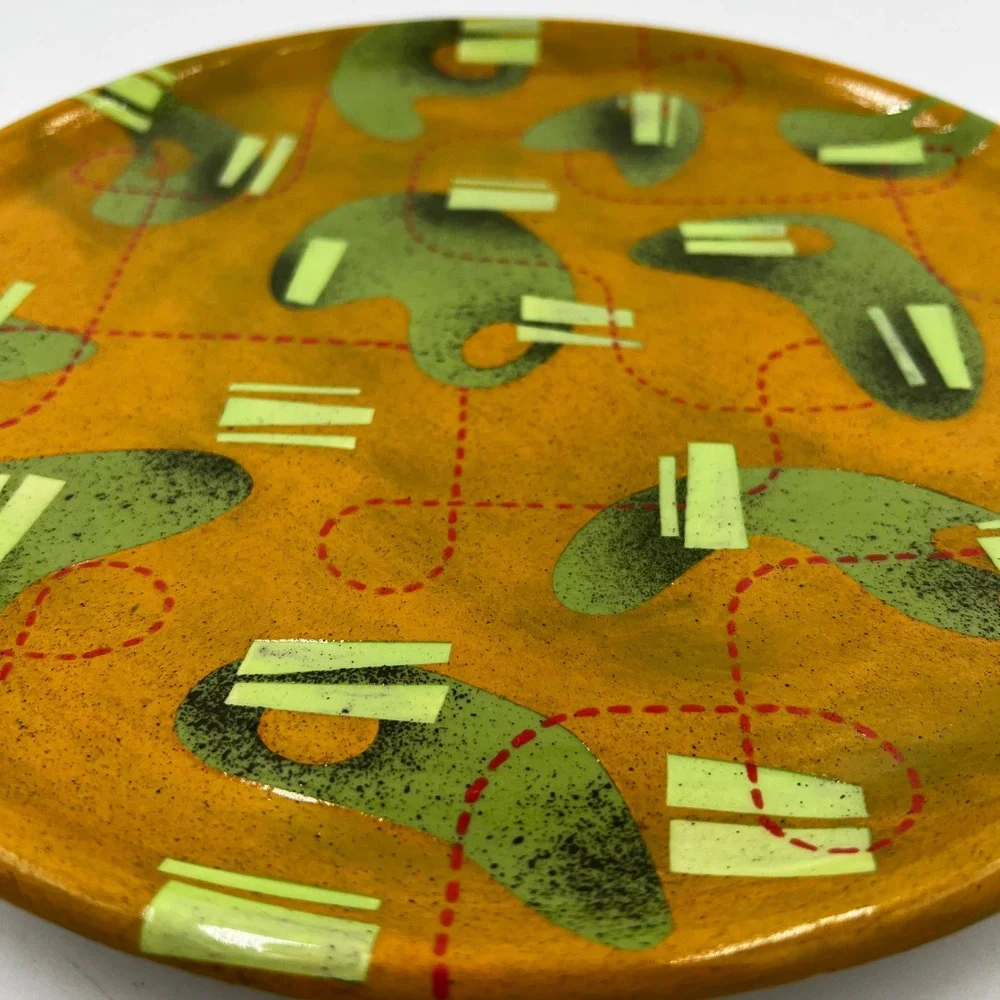 Gearhart Signed Studio Art Pottery‎ Plate Everett Vintage 90s Abstract Ceramic